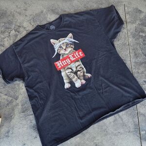 Black Cat Graphic T-Shirt Hug Life 3XL